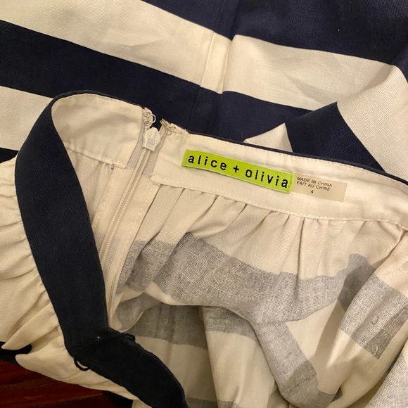 Alice + Olivia Striped Tulip Skirt, Navy/White - Picture 3 of 5
